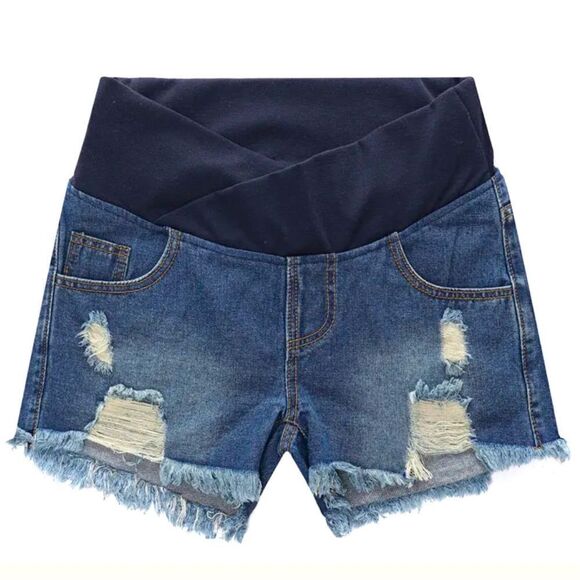 Oversized Low Rise Denim Shorts - Picture 1 of 9